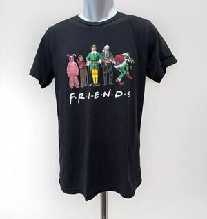 Friends Christmas Essential Black Unisex T-Shirt Size Small Grinch